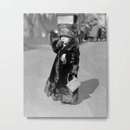 Midget Flapper Girl, 1924. Vintage Photo Metal Print | Photograph, Photo, Midget, Retro, Blackandwhite, Black And White, Vintage, Flapper, Girl, 20S 