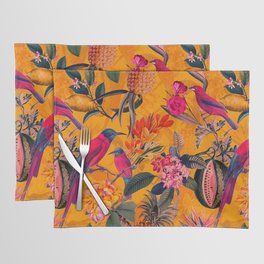 Vintage And Shabby Chic - Colorful Summer Botanical Jungle Garden Placemat