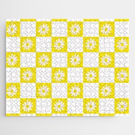 Daisy Checkered Pattern  Jigsaw Puzzle