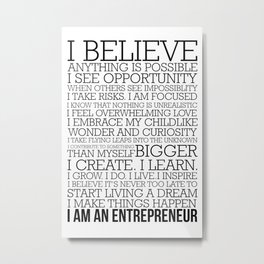 Entrepreneur Manifesto Metal Print | Motivation, Stevejobs, Startupvitamins, Black And White, Gifts, Entrepreneur, Typography, Co Founders, Pattern, Entrepreneurship 
