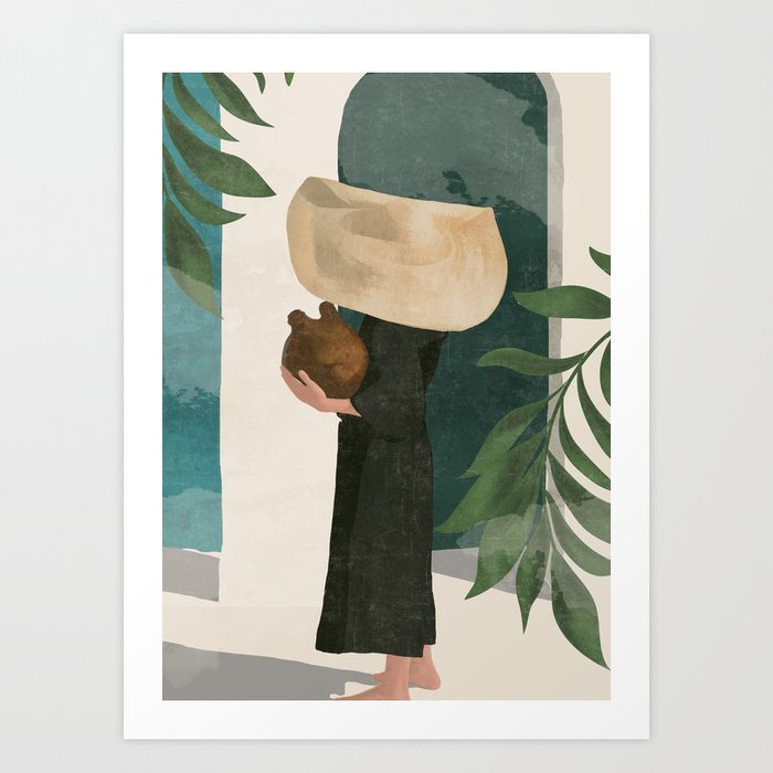 Girl with pottery Art Print