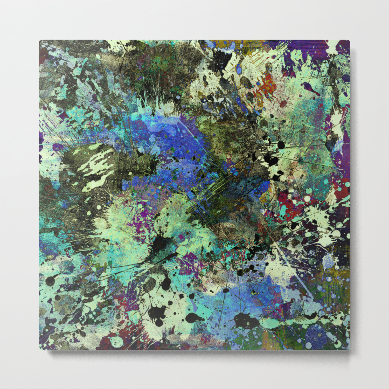 Deep In Thought Black Blue Purple White Abstract Acrylic
