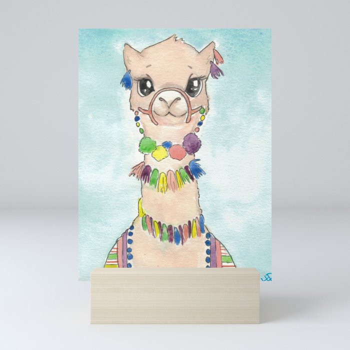 Happy Alpaca Mini Art Print