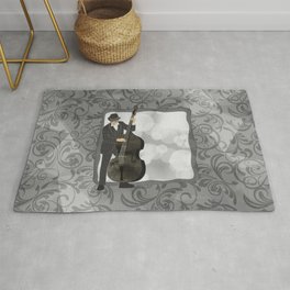 Double Bass Rug | Doublebass, Jazz, Music, Pizzicato, Uprightbass, Concert, Rockandroll, Plucked, Collage, Stringinstrument 