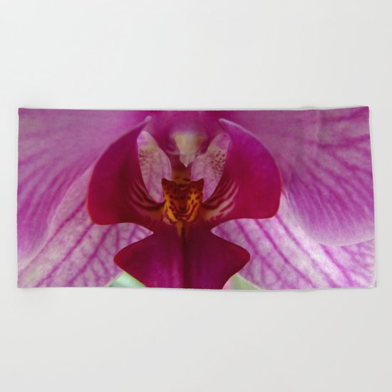 Close up Orchid #1 Beach Towel