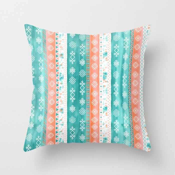 Coral and top teal pillows