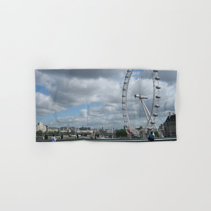 Great Britain Photography - London Eye Seen From A Bridge Hand & Bath Towel