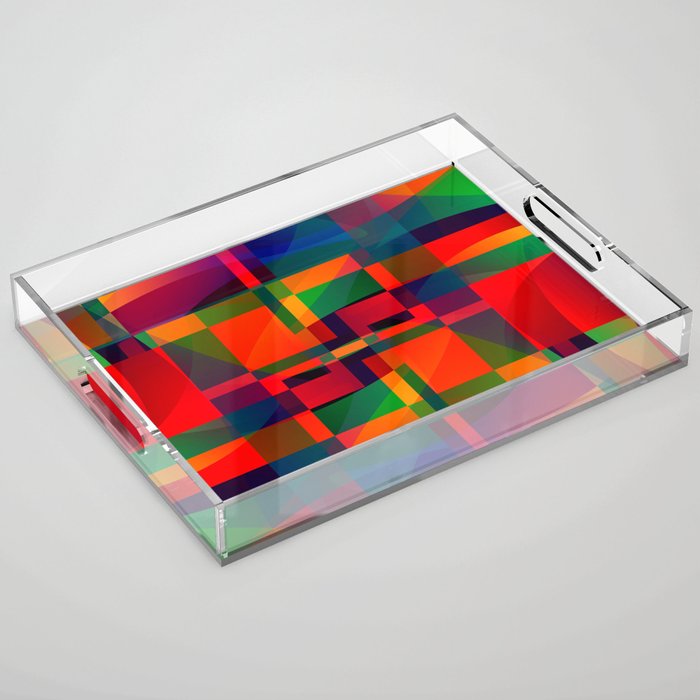 Colorful Abstract Shapes 252 Acrylic Tray