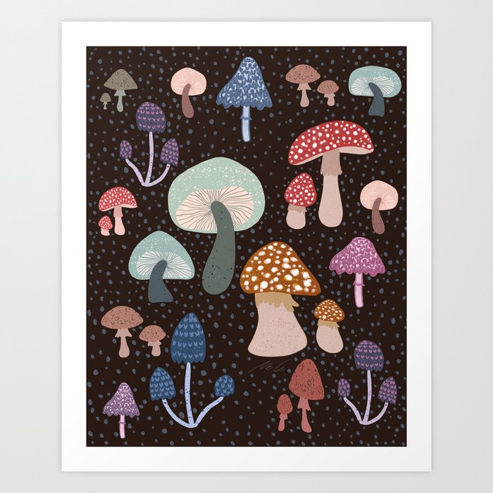 Mushroom collection_05 Art Print