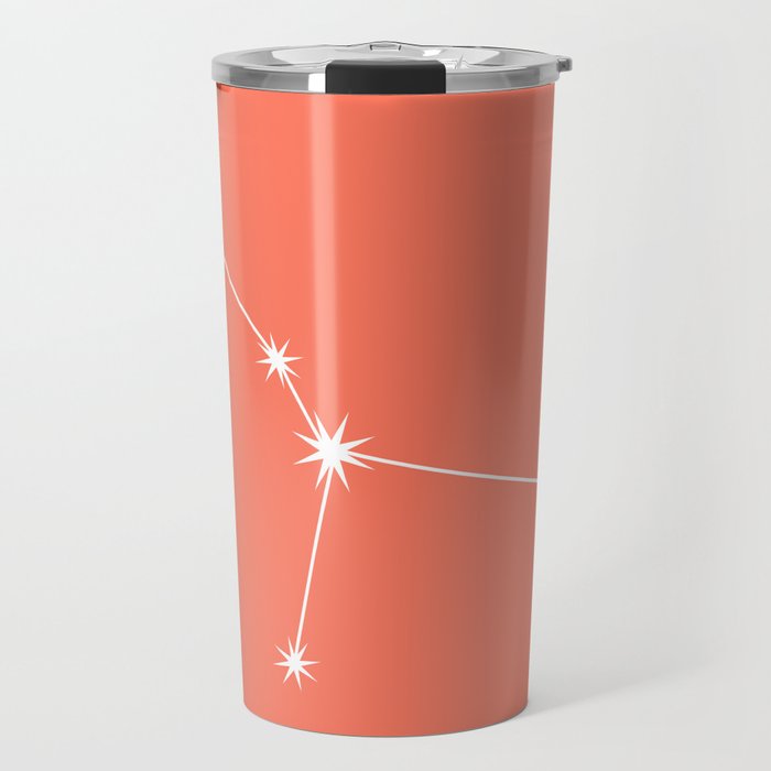 CANCER Coral Red – Zodiac Astrology Star Constellation Travel Mug