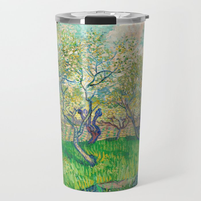 Orchard in Blossom, 1889 by Vincent van Gogh Travel Mug