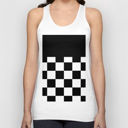Black & White Checkerboard Unisex Tank Top