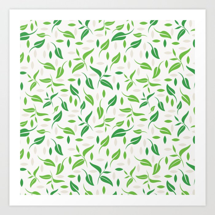 Tea Leaves Pattern Abstract Art Print By Or Studio