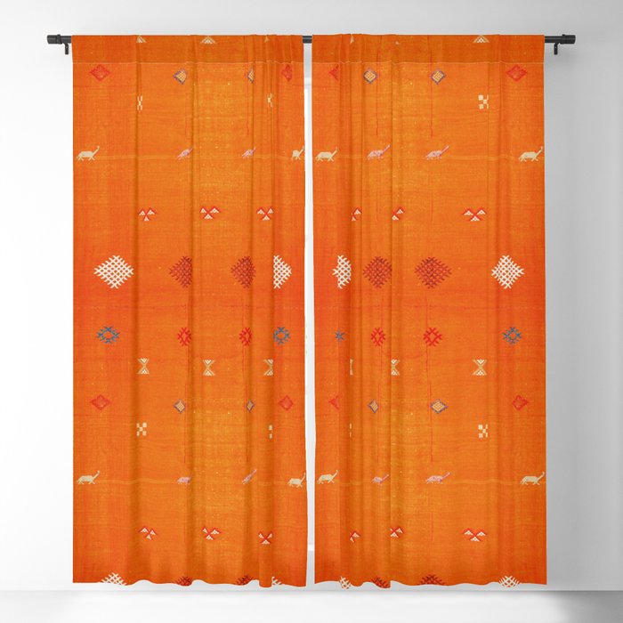 Boho Oriental Orange Traditional Desert Moroccan Style  Blackout Curtain