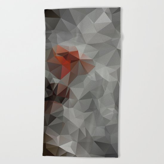 Abstract background of triangles polygon design bright colors Beach Towel