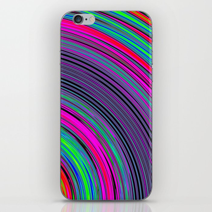 Abstract Colorful Purple Curved Stripes iPhone Skin