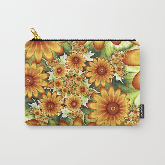 A Floral Dream Of Summer, Fractals Art Carry-All Pouch