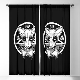 Black Metal Cat Blackout Curtain