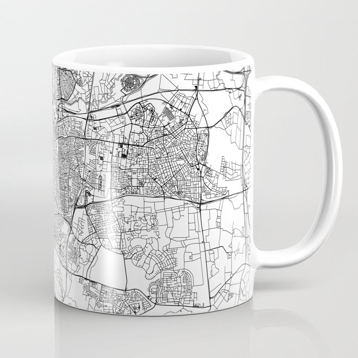 Tel Aviv-Yafo White Map Coffee Mug