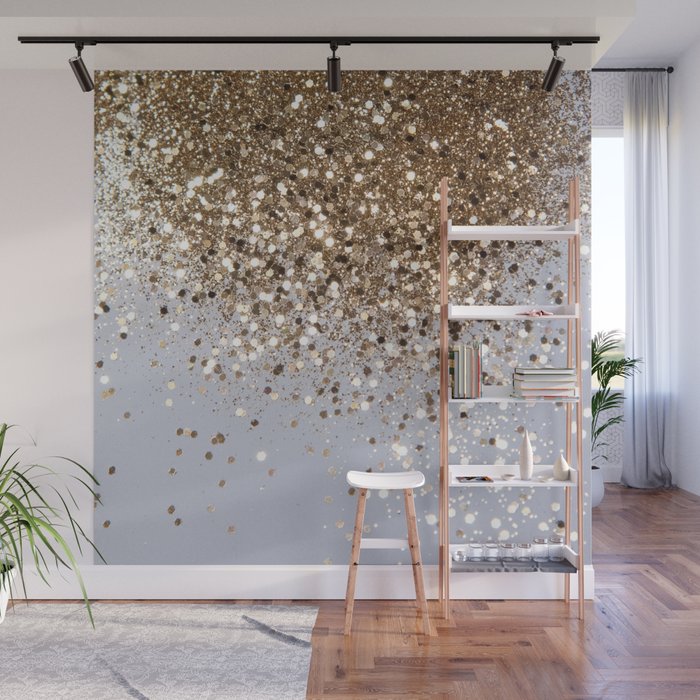 Sparkling Glam Gold Glitter Glam #1 (Faux Glitter) #shiny #decor #art #society6 Wall Mural