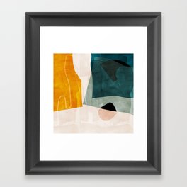 mid century shapes abstract painting 3 Framed Art Print