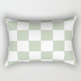 Green & White Checkered Pattern Rectangular Pillow