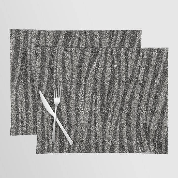 Stripes Silver Glitter Placemat