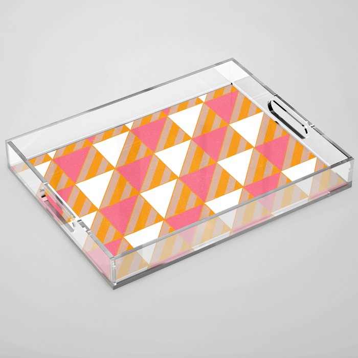 pink checkers Acrylic Tray