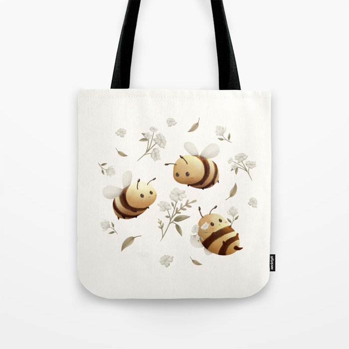 Happy Round Bees Tote Bag