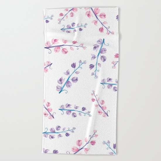 Flowers pattern Beach Towel