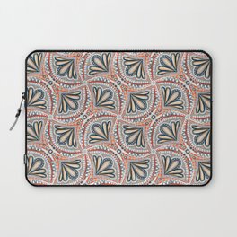 Textured Fan Tessellations in Red, White, Orange and Indigo Laptop Sleeve