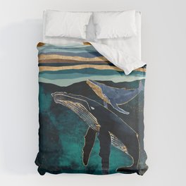 Moonlit Whales Bettbezug