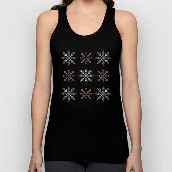 Snowflakes Cross Stitch Pattern (Mint) Unisex Tank Top