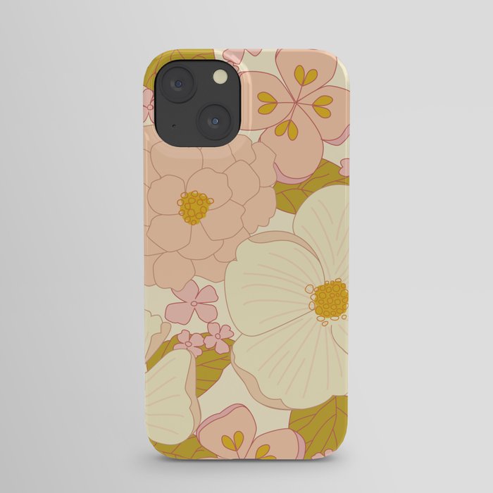 Pink Pastel Vintage Floral Pattern iPhone Case