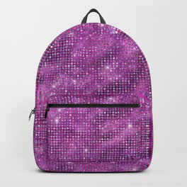 Violet Diamond Studded Glam Pattern Backpack