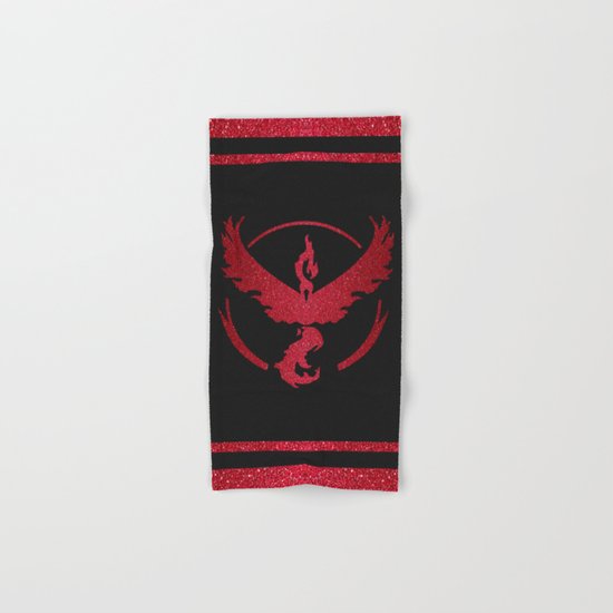 Team Valor Sparkly red sparkles Hand & Bath Towel