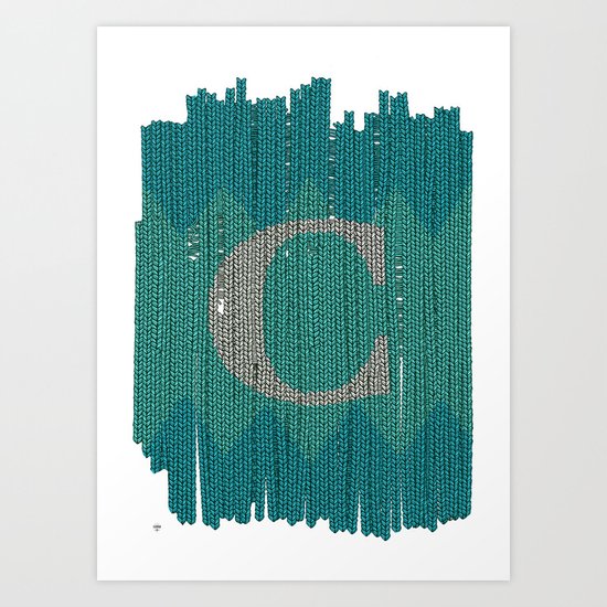 Winter clothes. Letter C. Art Print