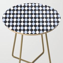 Modern Blue Black Argyle Diamond Pattern Side Table