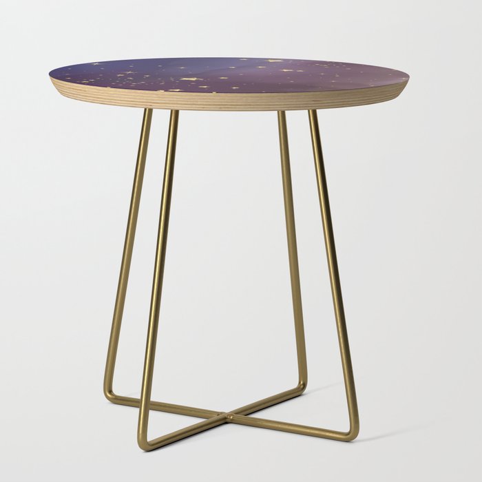 Amethyst Color with Sparkling Gold Stars Side Table