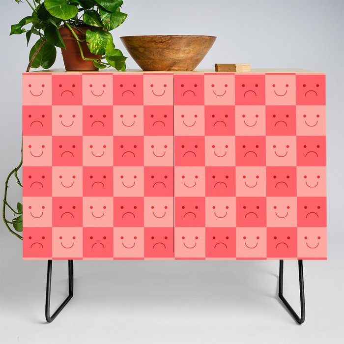 Plaid of Emotions pattern pink Credenza