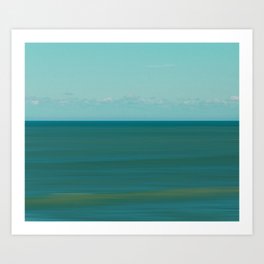 Blue Sea Bliss Art Print | Peaceful, Photo, Digital, Ocean, Blue, Color, Summer, Curated, Horizon, Long Exposure 