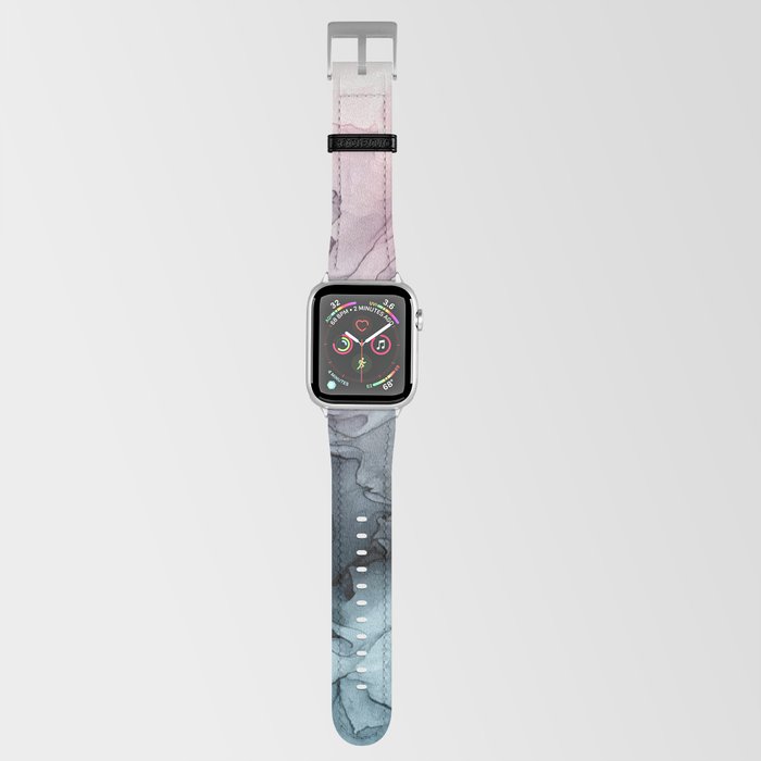 Blush and Payne's Grey Flowing Abstract Painting Apple Watch Band