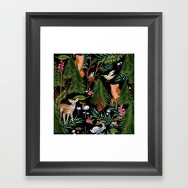 Winter Forest Animals Framed Art Print