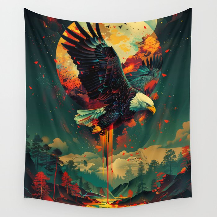 Flight of the Spirit Eagle Wall Tapestry
