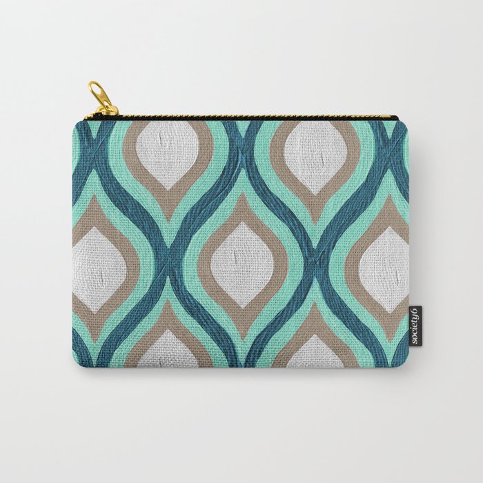 Optical Waves – Teal & Turquoise Carry-All Pouch