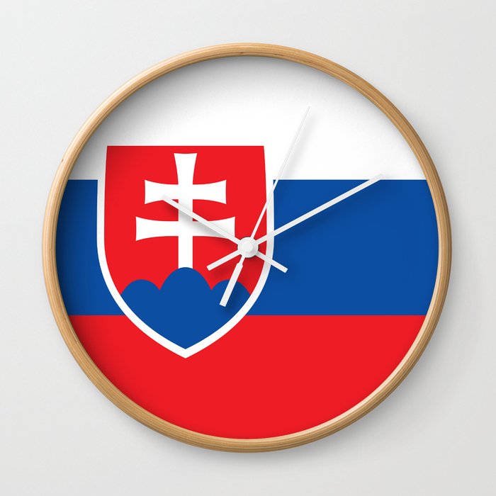 Slovakian Flag of Slovakia  Wall Clock