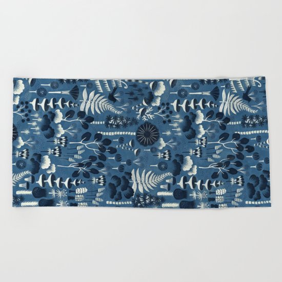 Fairytale forest pattern Beach Towel