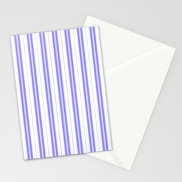 Royal Blue and White Vertical Vintage American Country Cabin Ticking Stripe Stationery Card