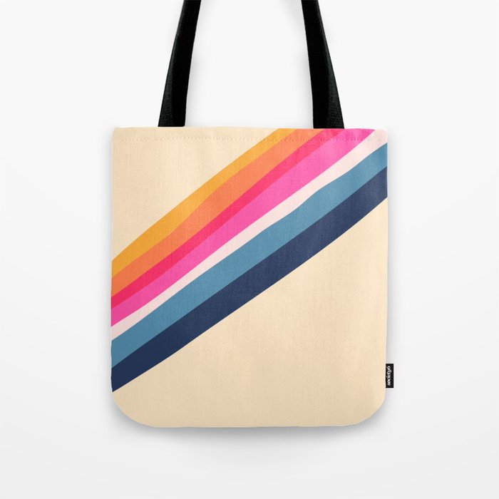 Streak - Bright Pink Colourful Retro Abstract Minimalistic Art Design Pattern Tote Bag