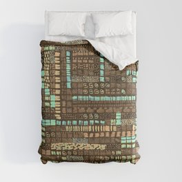 brown and blue ink marks hand-drawn collection Comforter
